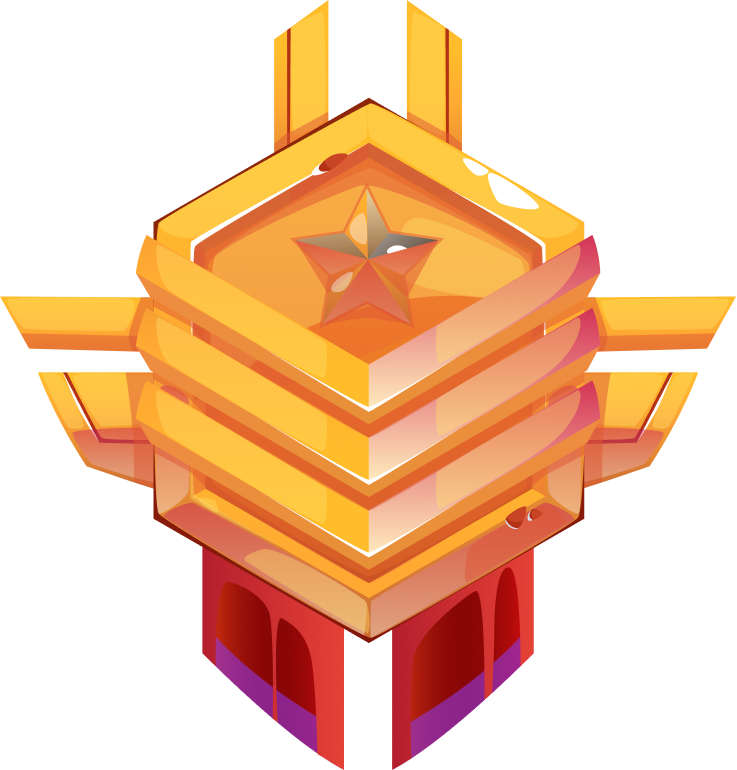 Gold trophy badge