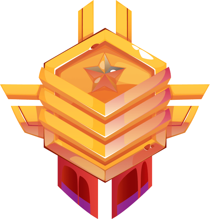 Gold trophy badge